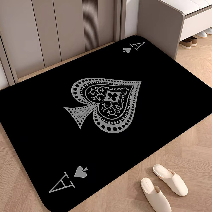 Ace Of Spade Badezimmermatte mit Streifenmuster, rutschfest und wasserabsorbierend, Schwarz, B/T: 60 x 40 cm - Bild 3