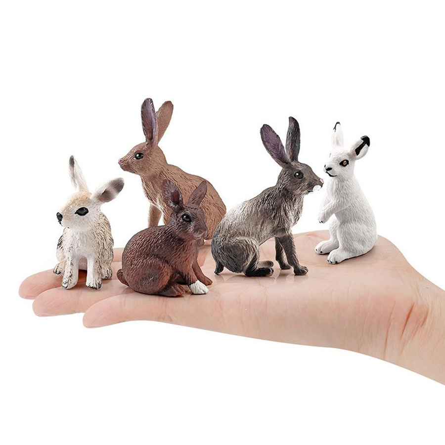 5er Set Kaninchen Skulpturen von TOMTOP JMS als dekorative Tierfiguren für Garten und Rasen in Mehrfarbig - Bild 2
