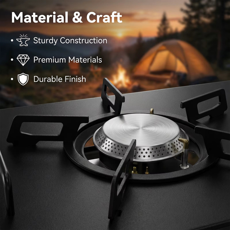 Podofo IGT Gaskocher aus Edelstahl in Schwarz mit 4000W Hochleistung für Camping und Outdoor - Bild 4