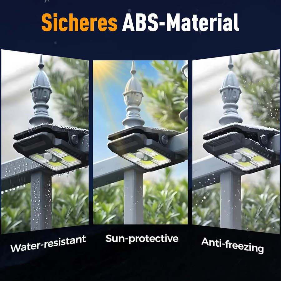 DARHYN Solar-Clip-Leuchte mit Bewegungsmelder, wasserdichte Nachtbeleuchtung für Garten und Outdoor in Schwarz - Bild 4