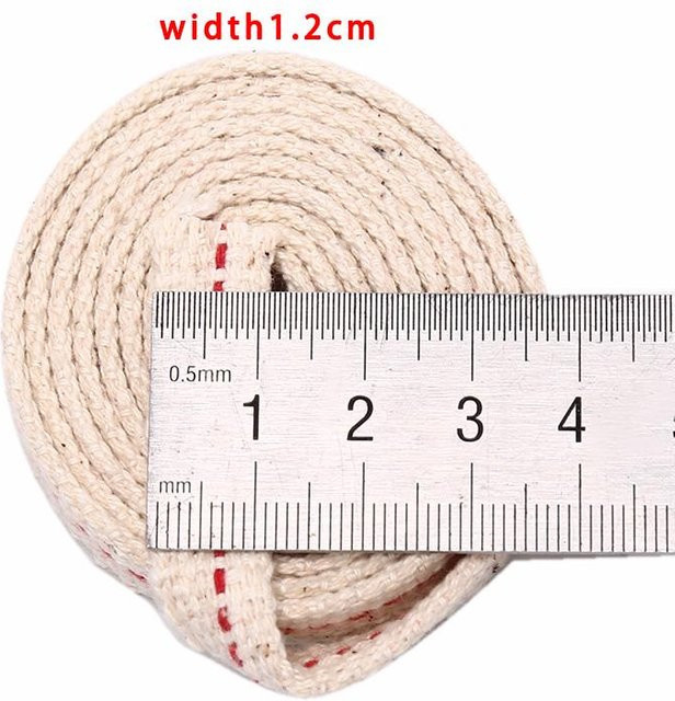 Fashionapple Kerosin Lampe Docht aus geflochtener Baumwolle, 1 m Länge, Durchmesser: 1,2 cm, Farbe: Beige/Weiß - Bild 1