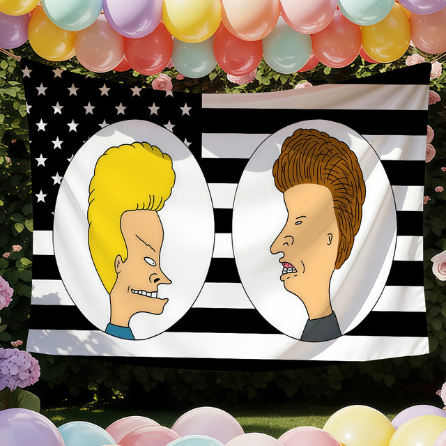 Warner Bros. Beavis and Butt-Head Flagge Wandkunst Dekoration Mehrfarbig B: 60,0 cm, H: 40,0 cm - Bild 1