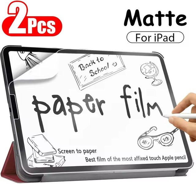 2 Stück Papierfolien-ähnlicher Displayschutz für Apple iPad 4. 5. 6. Generation 9.7, 7. 8. 9. Generation 10.2, 10. Generation 10.9, iPad Air 1 2 3 4 10.5, 2021 2024, transparent - Bild 1