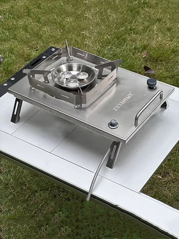 IGT Desktop Gasherd mit 3 Brennern aus Edelstahl in Silber, 7500 W Brennleistung für Camping und Barbecue - Bild 7