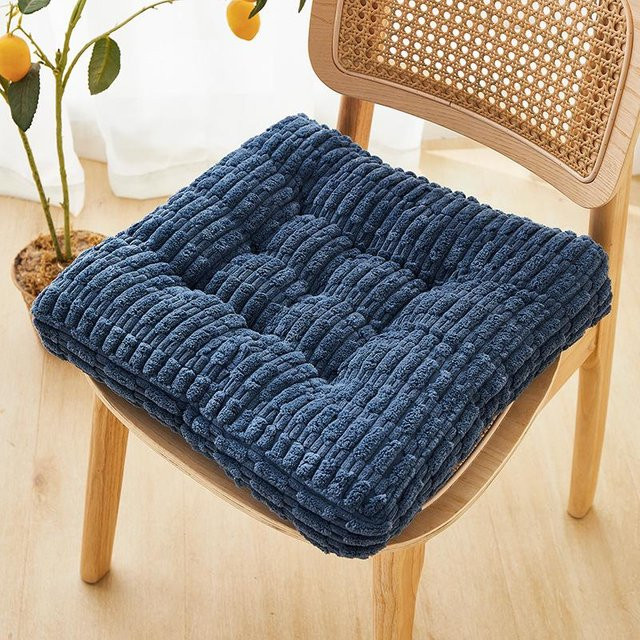 Yiran Furniture Cord Samt Kissen in Blau, rutschfeste Tatami-Matte für Bürostühle und Studenten, B/B: 40 x 40 cm - Bild 1