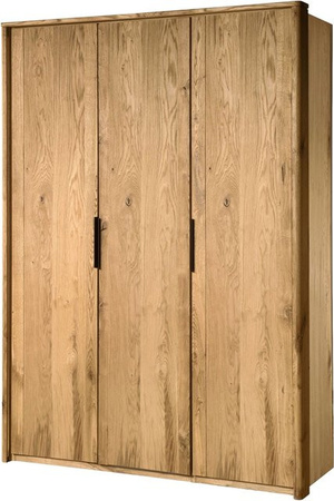 Kleiderschrank Vancouver 3-türig aus massiver Wildeiche, Braun, B/T/H: 155 x 64 x 222 cm