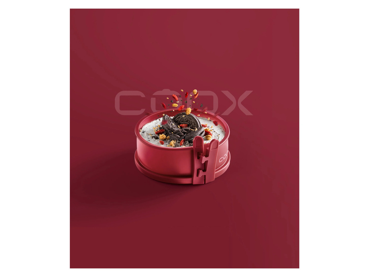 COOX Mini Springform mit Glas-Servierplatte, Dunkelrot, Durchmesser: 12 cm, Höhe: 5 cm - Bild 3