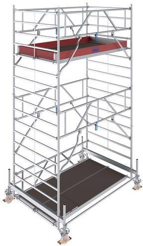 Krause Fahrgerüst Aluminium Rollgerüst fahrbar Silber, Arbeitshöhe max.: 5,50 m, B: 150 cm, T: 250 cm, H: 550 cm - Bild 1