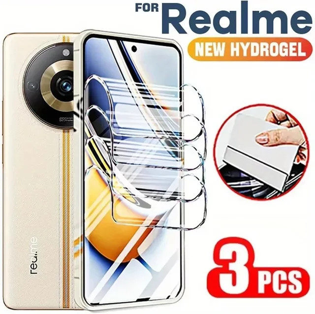 Hydrogel Displayschutzfolie für OPPO Realme 14 13 12 11 10 Pro Plus Hinweis 60 50 GT 6T P3 P2 Pro, transparent - Bild 1
