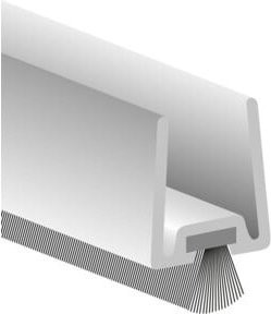 Ellen Glastürprofil GDP mit weicher PP-Bürste aus Aluminium in Silber, Länge: 225 cm, TS 10 - Bild 1