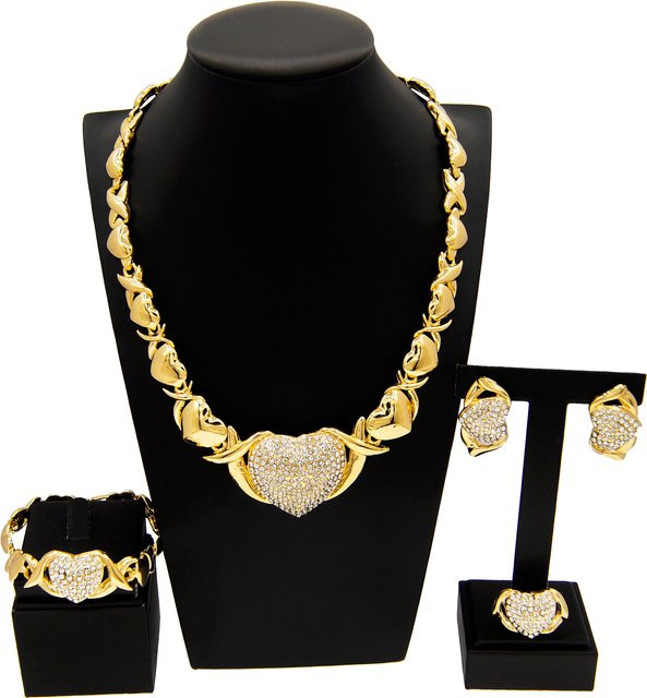 SYHOL Schmuck-Set, Messing, Gold, Zirkonia, Damen - Bild 1