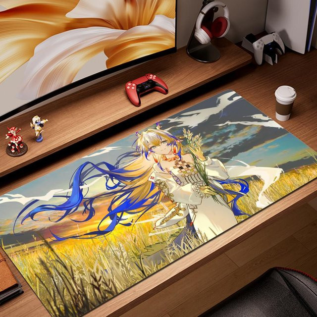 HYBXAXC Mauspad Arknights Shu Design, XXL Schreibtischunterlage für Gaming und Tastatur, Multicolor, B: 90 cm, T: 40 cm - Bild 1