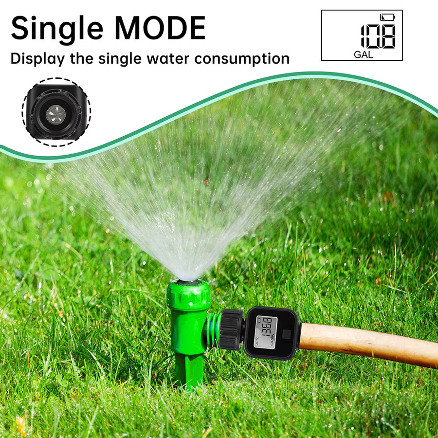 Gaqqee Wasserdurchflussmesser mit LCD-Bildschirm, hochpräziser elektronischer Rekorder für die Gartenbewässerung im Freien - Bild 4