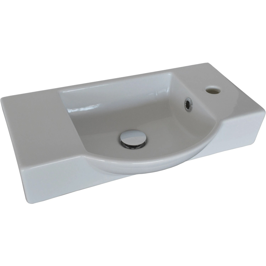Fackelmann Waschbecken SBC Gäste Bad aus Keramik, Weiß, B/H/T: 54,5 x 14,5 x 31,7 cm - Bild 2