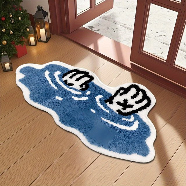 VIKAMA Bodenmatte Cartoon Waterlogged Palm in Blau, maschinenwaschbar und weich, B/T: 60 x 40 cm - Bild 1
