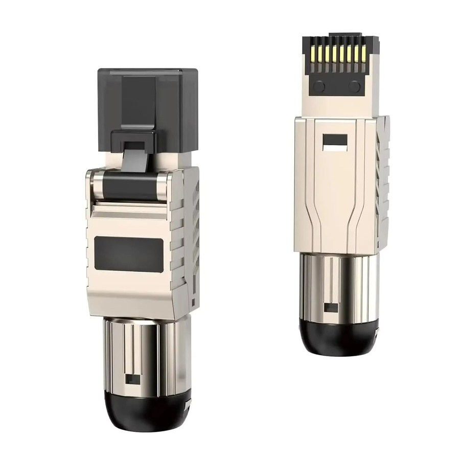 ZoeRax 2er-Pack RJ45-Stecker Cat 8, werkzeugfreie abgeschirmte Ethernet-Modularstecker für LAN, 2000 MHz, Silber - Bild 6