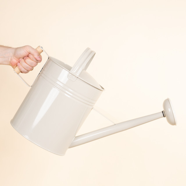 Blume2000 Nostalgie Gießkanne aus Metall in Beige, B/T/H: 38,0 x 24,0 x 10,0 cm - Bild 1