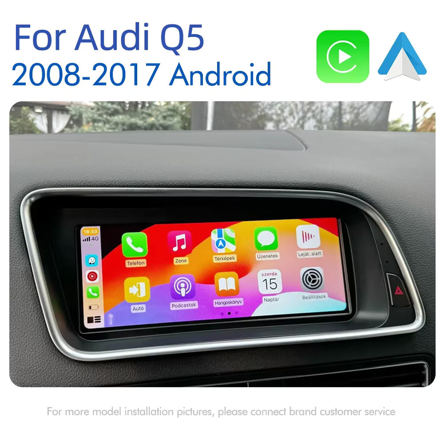 Nunoo Android 14 Multimedia Player für Audi Q5 2008-2017 mit Wireless Carplay, GPS, 4G, WiFi und DSP, Schwarz - Bild 5