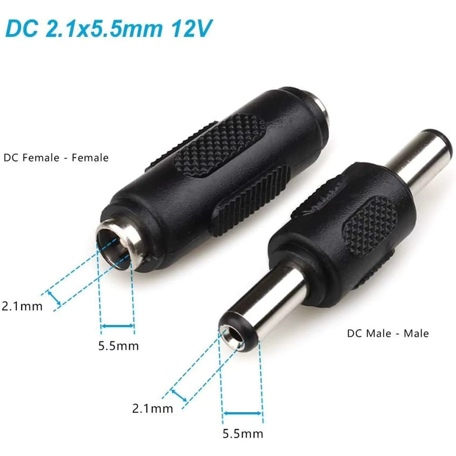 FRHY DC Power Stecker und Buchse Set, 10 Stück, Barrel Typ 5,5 x 2,1 mm, Schwarz, für 12V/24V CCTV Kamera und LED Streifen Netzteil - Bild 5