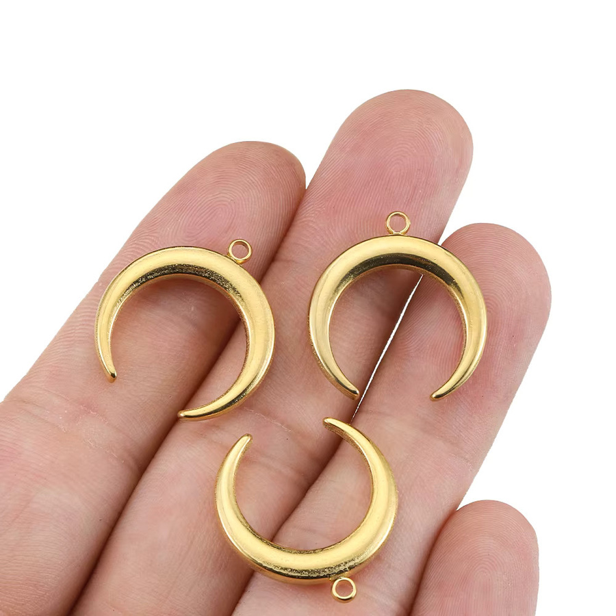 5 Stück Halbmondförmige Anhänger, Edelstahl, Unisex - Bild 1