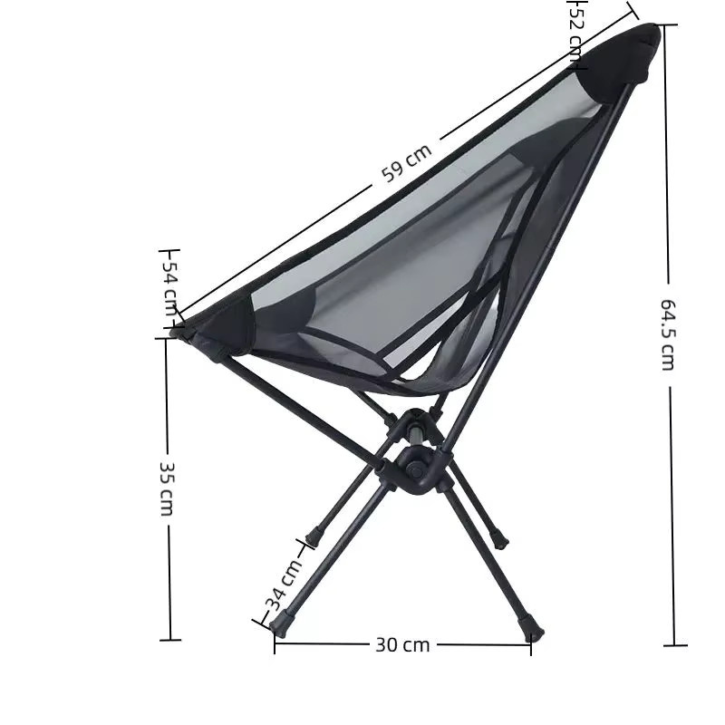 XIANGYANGHUA Moon Chair Atmungsaktiver Outdoor-Camping-Angelstuhl aus 7075 Aluminiumlegierung mit Textilene-Netzgewebe in Schwarz oder Weiß - Bild 4