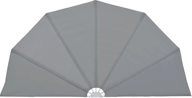 vidaXL Faltbarer Terrassen-Seitenfächer Grau aus Polyester und Stahl, Höhe: 160 cm - Bild 1
