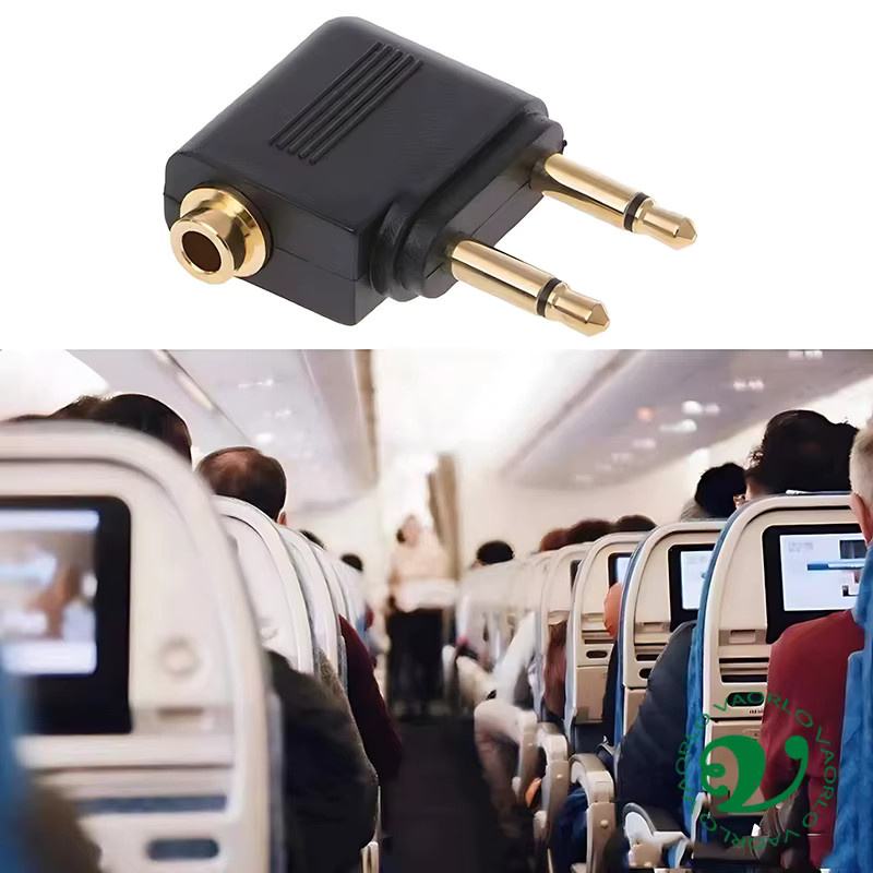 VAORLO Flugzeug Audio Adapter mit 3,5 mm Klinkenstecker in Schwarz - Bild 4