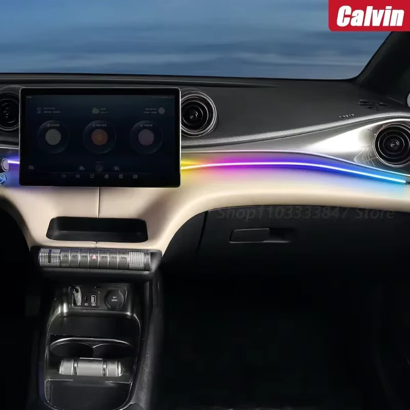 LED Ambiente-Lichtstreifen für BYD Dolphin mit RGB-Farbeffekt, USB-Anschluss und selbstklebender Neon-Flex-Installation - Bild 2
