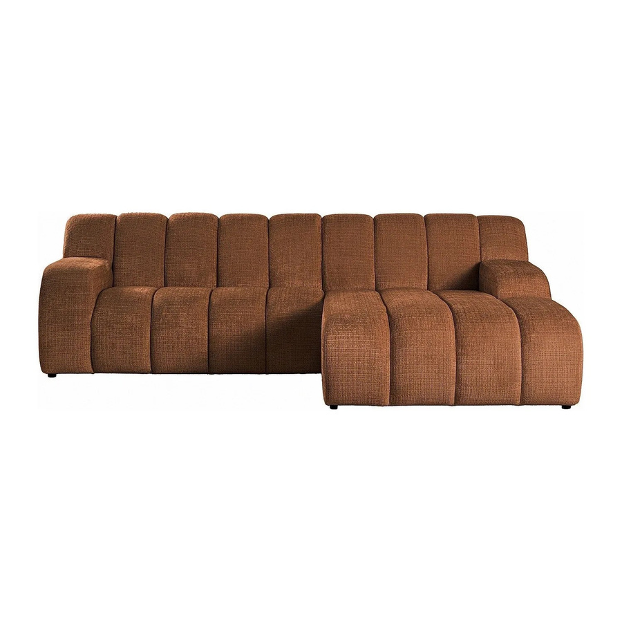 Beladon Ecksofa in Terracotta mit gestepptem Effekt und Chenille-Stoff, Breite: 272 cm - Bild 2