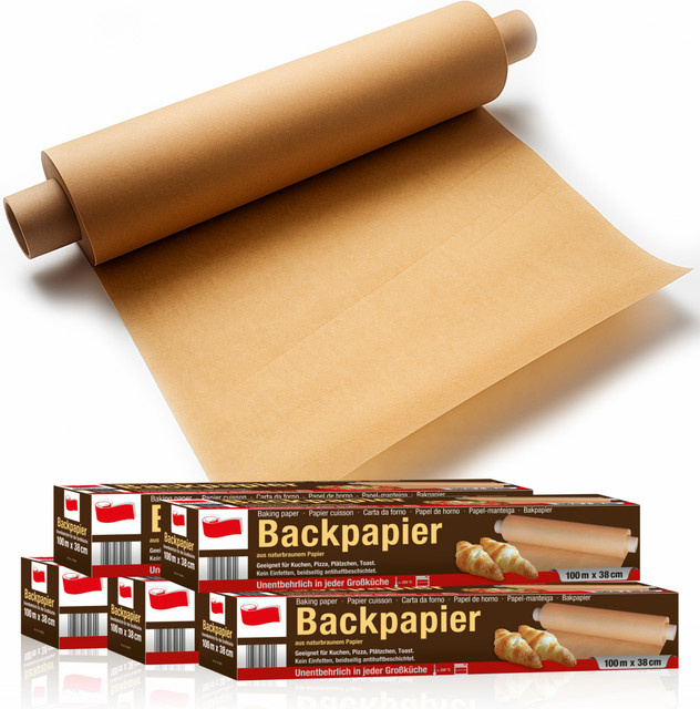 Suleno Backpapier braun, Breite: 38 cm, 5 Rollen (Gesamtmenge 500 m) - Bild 1
