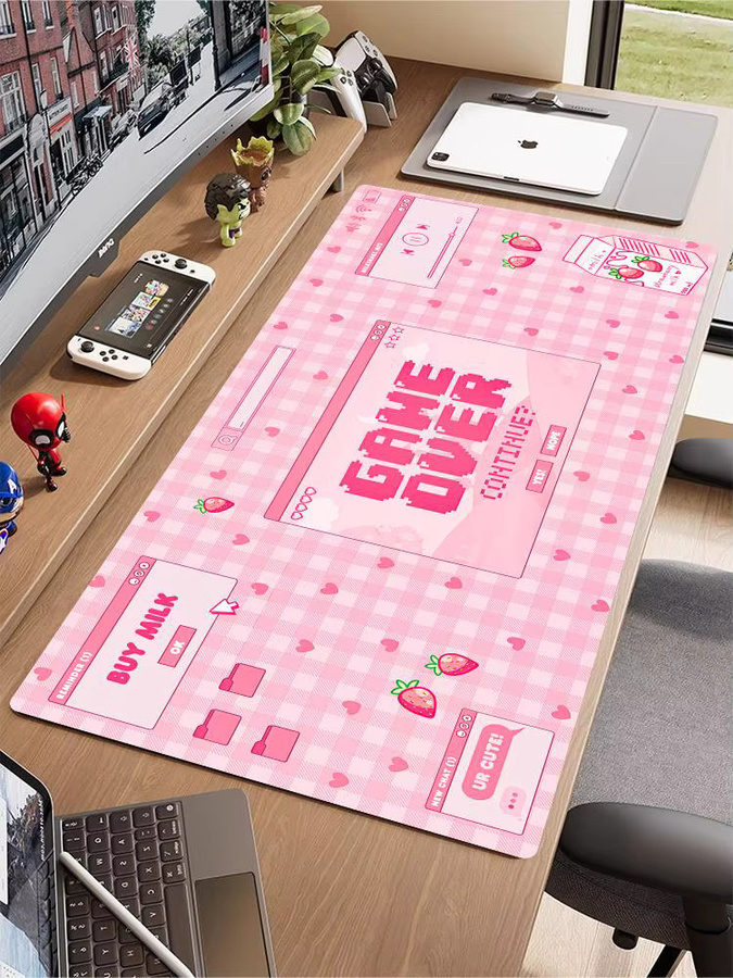 Mairuige Kawaii Mauspad für E-Sport und Gaming in Pink und Schwarz - Bild 5
