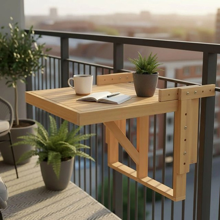 Bessagi Garden Balkontisch Heleno aus Akazie in Braun, B/T/H: 50 x 38 x 60 cm