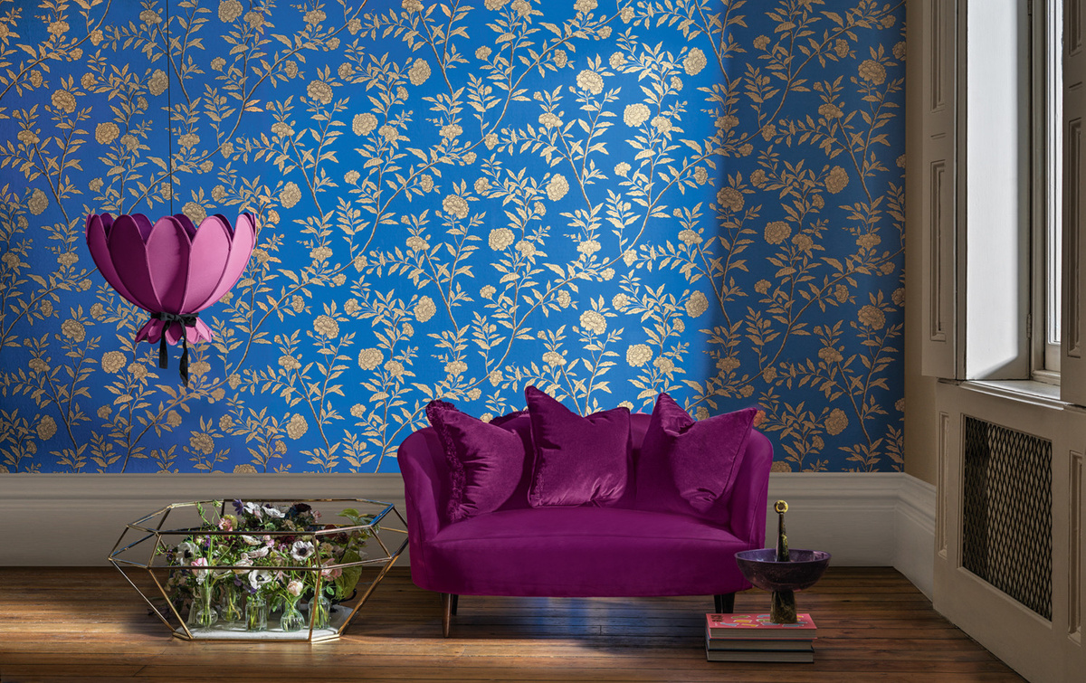 Cole & Son Tapete Roseberry in Cobalt Blau - Bild 1