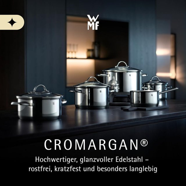 WMF Provence Plus Topfset 5-teilig aus Edelstahl mit Glasdeckel, unbeschichtet, Farbe Silber, für Induktion und alle Herdarten geeignet - Bild 1
