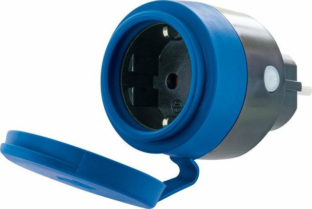 Schwaiger Outdoor WIFI Steckdosenadapter SOAW0044 mit Einspeisemessfunktion in Blau-Schwarz - Bild 1