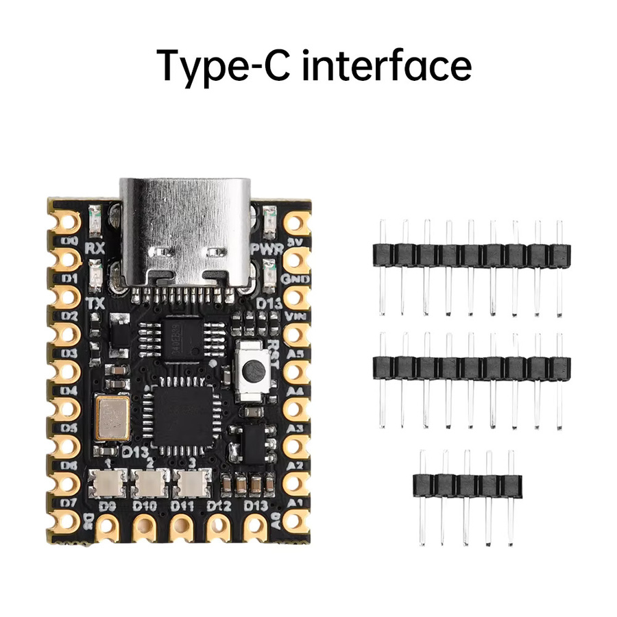 Diymore Nano v3 Super Mini Entwicklungsboard mit ATmega328P Chip, USB-C Anschluss und CH340 Serieller Schnittstelle, Schwarz - Bild 2