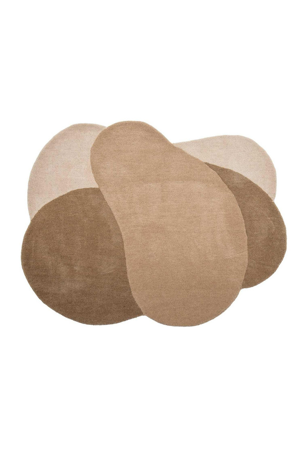 Bloomingville Wollteppich Denton in Braun und Beige aus Wolle, B/T: 110 x 140 cm - Bild 1