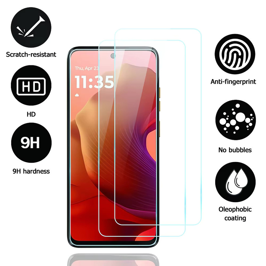 Motorola Displayschutzfolie aus gehärtetem Glas 9H, transparent, passend für Moto G75, G84, G17, G15 und G54 - Bild 2
