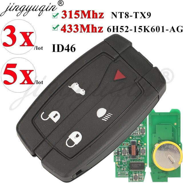 3 oder 5 Stück Wiederaufladbare Auto Schlüssel Fernbedienung für Land Rover Freelander 2 (2006-2012), 315/433 MHz ID46, Farbe: Schwarz, Ersatzschlüssel LR013005 LR013006 NT8-TX9 - Bild 1