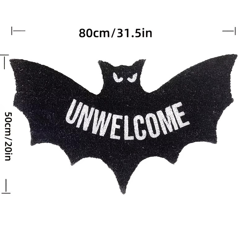 VIKAMA Halloween Fledermaus Fußmatte in Schwarz, dekorativer und waschbarer Outdoor-Teppich mit gotischem Design, B/T: 60 x 40 cm - Bild 5