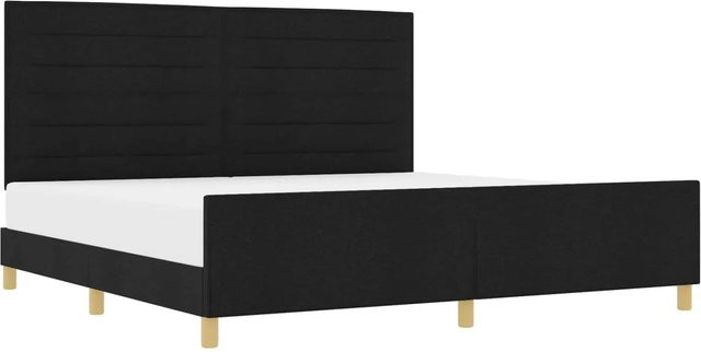 vidaXL Polsterbett mit Kopfteil in Schwarz, B/T: 200 x 200 cm - Bild 1