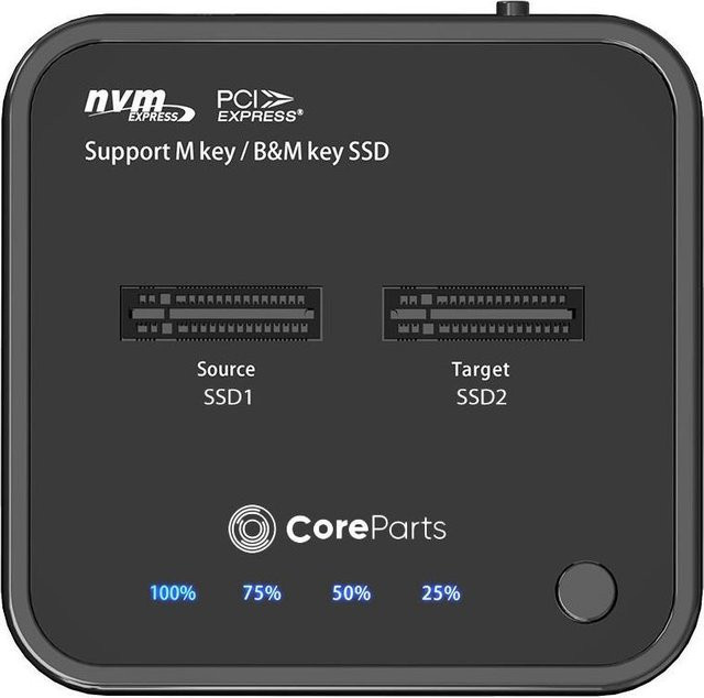 CoreParts MS-CLONER-NVME Speicherlaufwerk-Docking-Station USB 3.2 Gen 2 Type-C Schwarz - Bild 1