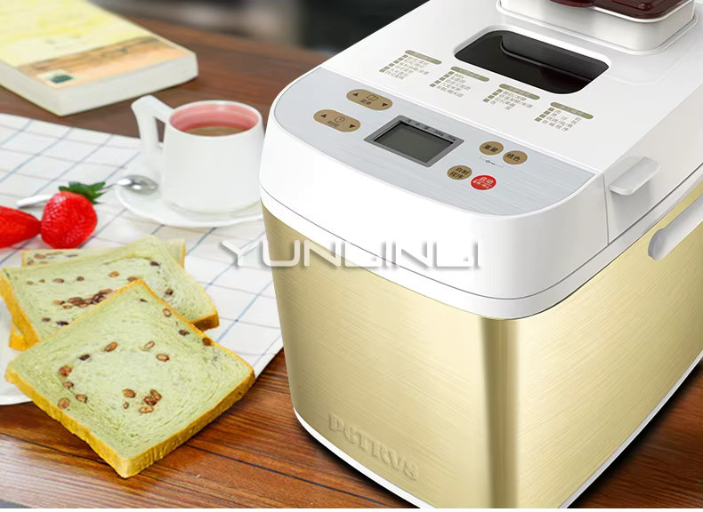 YunlinLi Automatischer Brotbackautomat Multifunktions-Brotbackmaschine in Gold mit Toast-, Joghurt- und Kuchenfunktionen sowie Teigmixer - Bild 2