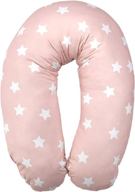 Lorelli Stillkissen und Schwangerschaftskissen mit Sternen in Pink aus 100% Baumwolle, Länge: 190 cm - Bild 1