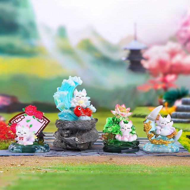 Potdemiel Neun-Schwänziger Fuchs Blindbox Fahrzeug-Dekorationsspielzeug, mit Lichtern, Bunt / Mehrfarbig - Bild 1