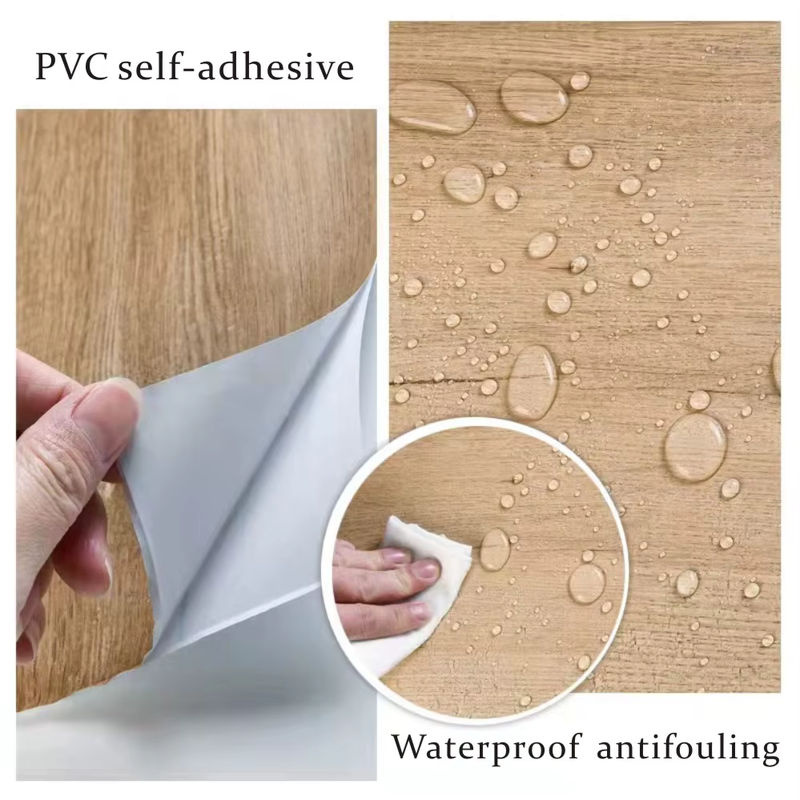 Selbstklebende PVC-Möbelfolie von luck amy mit Holzmaserung in Braun, Breite: 40 cm - Bild 2