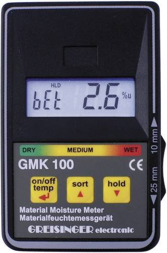 Greisinger GMK 100 Materialfeuchtemessgerät in Schwarz für Baufeuchtigkeit und Holzfeuchtigkeit - Bild 1
