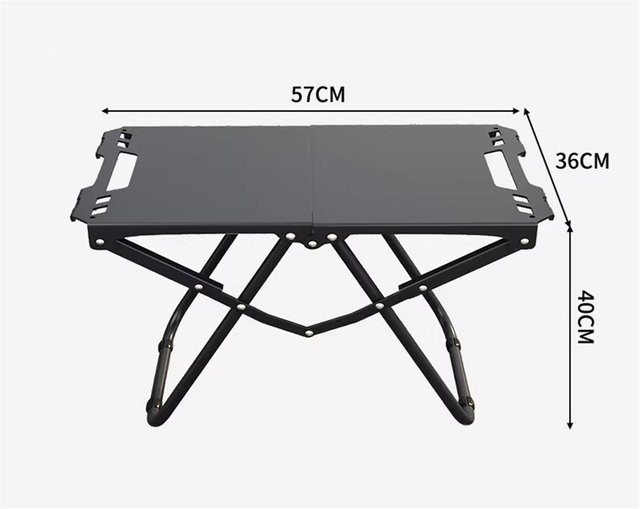AZULBLANCO Klapp-Picknicktisch in Schwarz, moderner Camping-Klapptisch aus Metall mit rechteckiger Tischplatte und mattem Finish - Bild 1