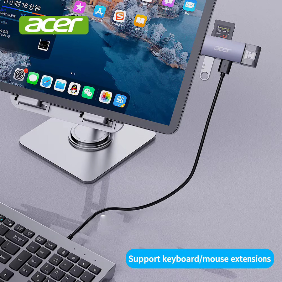 YINDIAOxACER 4-in-2 USB und Typ-C Dockingstation mit Micro SD und TF Kartenleser für Laptop, Tablet und PC - Bild 4