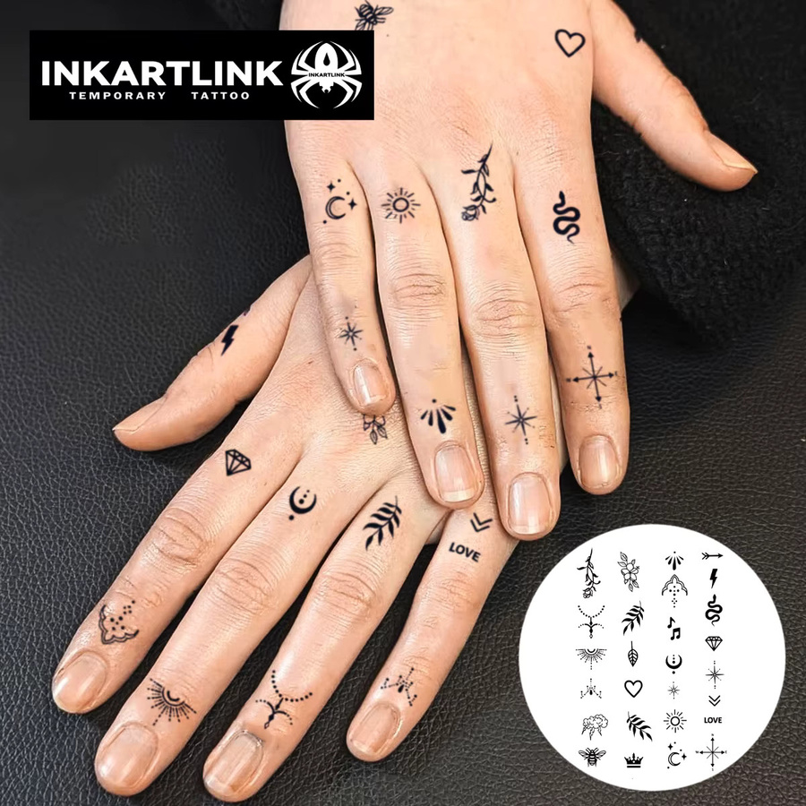 INKARTLINK Temporäres Henna-Finger-Tattoo, wasserfest, semi-permanent - Bild 2